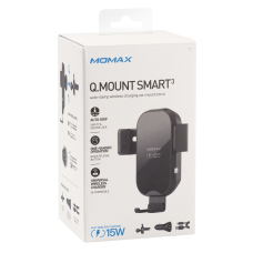 Momax Q.Mount Smart3 Auto-clamp WirelessCharging Car Mount (Black)