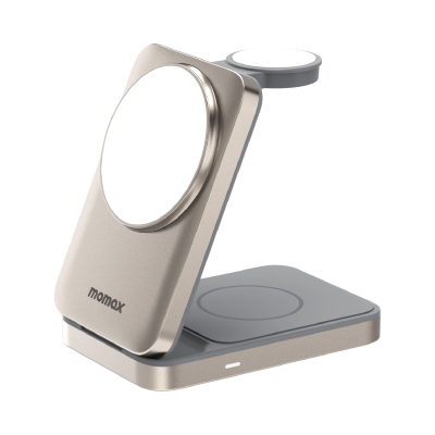 Momax 1-Charge Q.Port 3-in-1 Foldable Qi2 15W Magnetic Wireless Charging Stand
