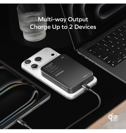 Momax 1-Power Q.Pass² 10000mAh Qi2 25W Magnetic Wireless Battery Pack