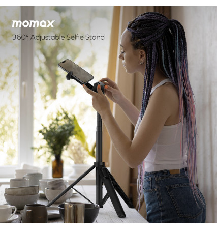 Momax 1-Snap Pole Magnetic Tripod Selfie Stick with Wireless Remote