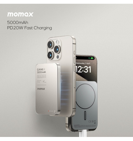 Momax Q.Mag X 5000mAH Wireless Battery Pack