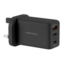 Momax ONE PLUG GaN 65W 3-port Fast Charging Adaptor (UK) (Black)