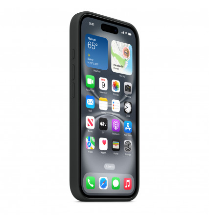 iPhone 16 Silicone Case with MagSafe – Black