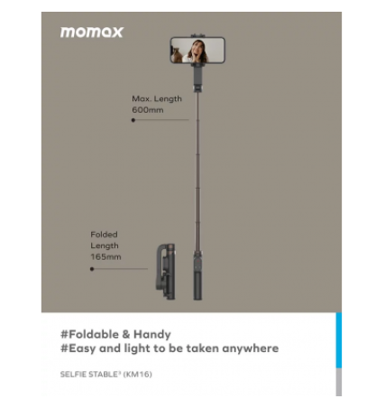 Momax Selfie Stable 3 Smartphone Gimbal with Tripod (Black)