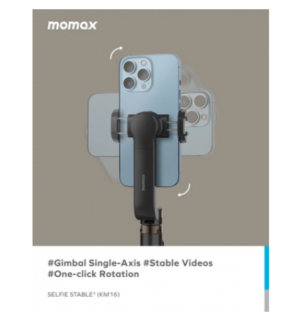 Momax Selfie Stable 3 Smartphone Gimbal with Tripod (Black)