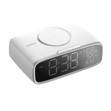 Momax Q.Clock5 Digital Clock with Wireless Charging (White) 