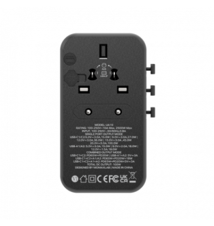 Momax 1-World² Universal 4-Port Travel GaN Charger 100W with Dual AC